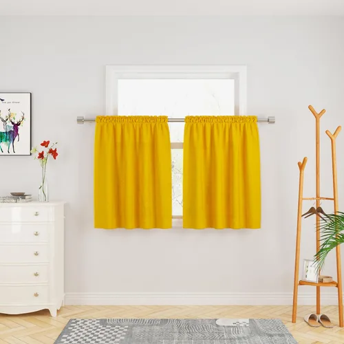 Miniatura 64 de UPOPO Cortinas de Niveles Beige Sobre Fregadero con Textura de Lino para Ventana de Cocina de 16 Pulgadas de Largo Caravana Privacidad Pequeñas