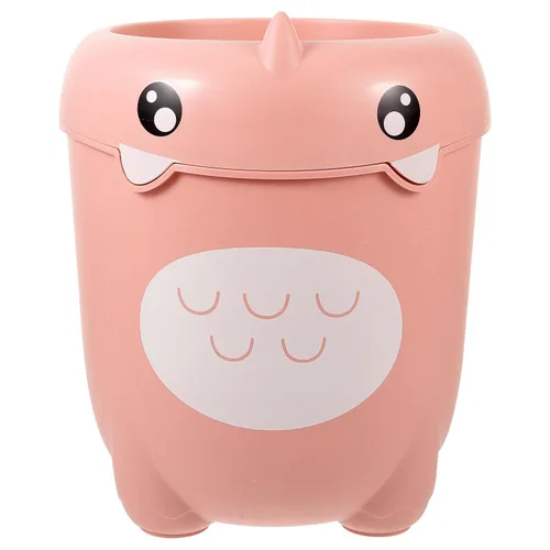 Miniatura 10 de Beavorty Cubo de basura para niños, de 11.02 x 9.64 x 9.64 pulgadas, de plástico, con dibujos animados, dinosaurios, sin tapa, para dormitorio