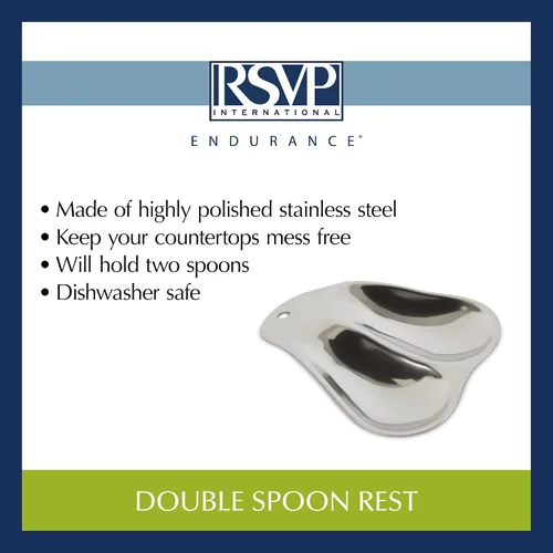 Miniatura 9 de RSVP Stainless Steel Double Spoon Rest. 7