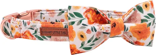 Miniatura 2 de Elegant little tail Collar de perro floral con lazo, cómodo corbatín para perro, collar de perro ajustable para perros y gatos pequeños, medianos