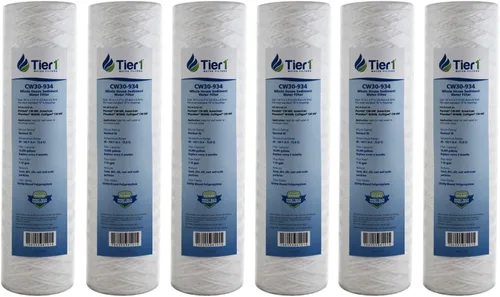 Miniatura 11 de Tier1 Cartucho de repuesto de filtro de agua para sedimentos de polipropileno enrollado de 50 micrones, 10 x 2.5 pulgadas, compatible con Pentek