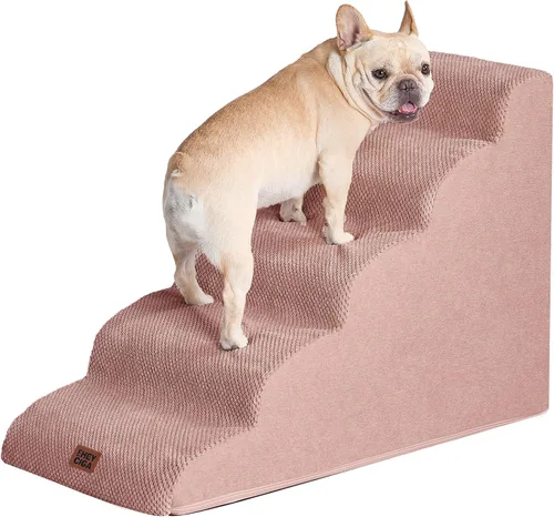Miniatura 36 de EHEYCIGA Rampa de escaleras curvadas para perros pequeños de 15.7 pulgadas de alto, escalones para perros de 3 escalones para sofá y silla