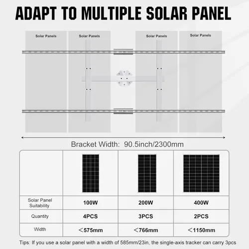 Miniatura 4 de ECO-WORTHY Sistema de panel solar de seguimiento de un solo eje (aumenta un 30% la potencia) con controlador de seguimiento, alta estabilidad