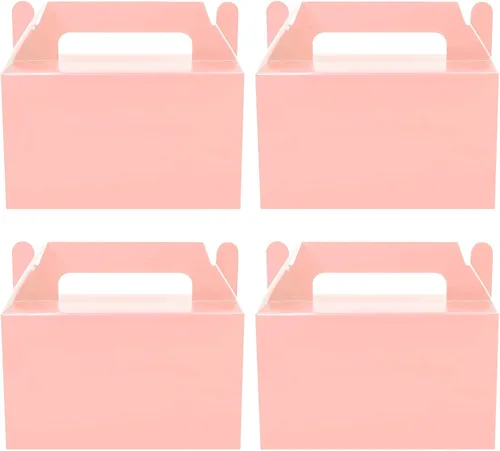 Oletx 50 cajas de regalo rosadas a dos aguas, caja pequeña de regalo de fiesta de 5.9 pulgadas, caja de golosinas, caja de dulces para el día de San