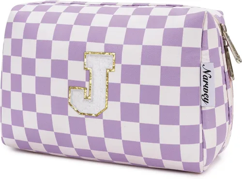 Miniatura 12 de Narwey Bolsa de maquillaje con inicial, regalos de graduación para adolescentes, niñas, niños y adolescentes, cosas de moda de 6 a 18 años, bolsa
