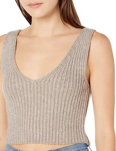Miniatura 3 de The Drop Sylvie - Suéter corto con cuello en V y textura acanalada para mujer