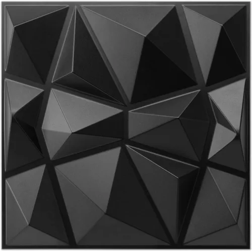 Art3d Paneles decorativos de pared 3D con diseño de diamante, 12 x 12 pulgadas, negro mate para decoración del hogar y la oficina (paquete de 33)