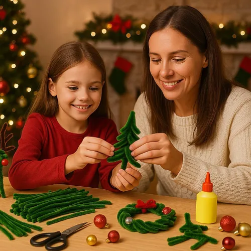 Miniatura 5 de 100 piezas de limpiadores de tuberías para manualidades navideñas verde oscuro, limpiadores de tuberías a granel 0.23"X12" tallos de chenilla