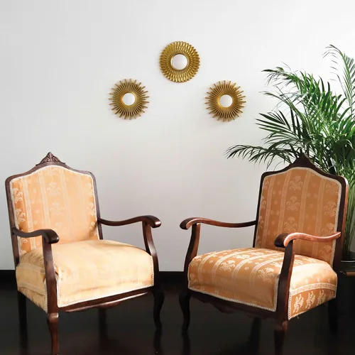 Miniatura 6 de BONNYCO Espejos dorados para pared, paquete de 3, espejos redondos de pared para dormitorio y decoración del hogar. Espejos decorativos de sala