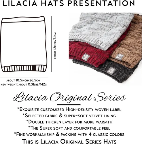 Miniatura 6 de Lilacia Gorro de invierno mejorado con diseño de cola de caballo cálida, gorro de calavera, barba, para bufandas, máscara, talla única