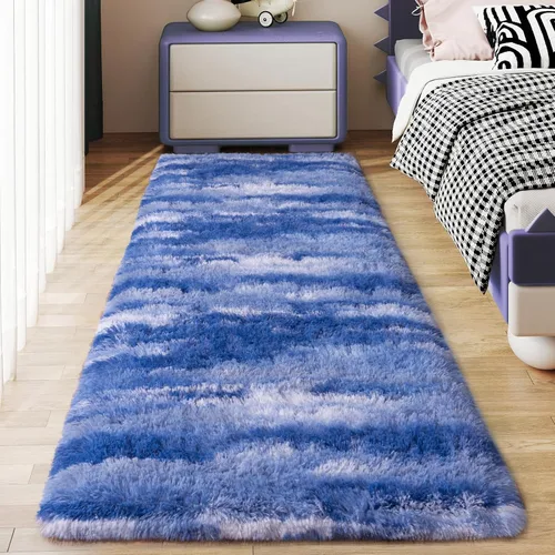 Miniatura 31 de Alfombras suaves para pasillos de dormitorio, nuevas, con parte inferior antideslizante mejorada, de 2 x 3, alfombra esponjosa y peluda verde