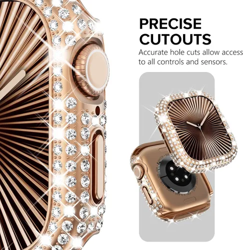Miniatura 5 de Correa y Funda Diseñadas por KADES para Apple Watch Series de 46 mm, 45 mm, 44 mm, 42 mm, 41 mm, 40 mm, 38 mm para Mujer, Correa de Metal