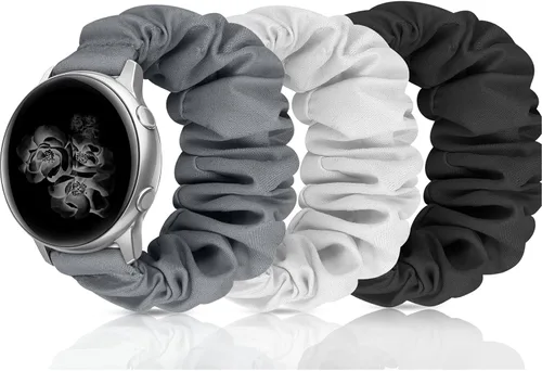 Miniatura 13 de Correas elásticas de repuesto para Samsung Galaxy Watch 4 5 Pro 6 7 Classic Galaxy Active 1 2 1.575 in 1.732 in para mujer Bla-M A-Negro