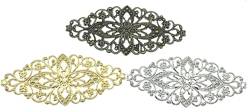 Miniatura 3 de ALIMITOPIA 30 conectores colgantes de filigrana, suministros de decoración de laminado de metal para bricolaje, horquilla, aretes, disfraces