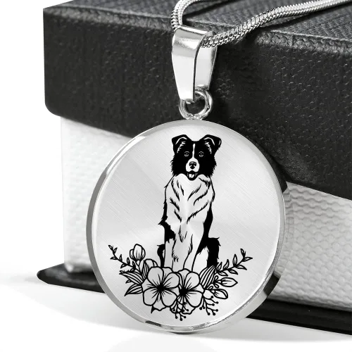 Miniatura 5 de Border Collie - Collares para amantes de las mascotas para mujeres y niñas, lindas fronteras para perros Collie, primavera, verano, flores florales
