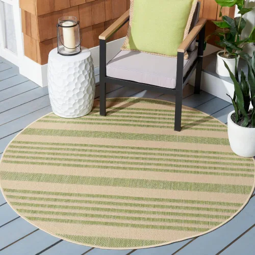 Miniatura 92 de SAFAVIEH Courtyard Collection - Alfombra decorativa, 2.3 x 5 pies, beige y verde oscuro, para interior/exterior, resistente a la intemperie