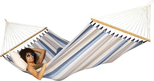 Miniatura 2 de La Siesta® Alisio Hamaca con barra esparcidora, hamaca exterior resistente a la intemperie, hamaca exterior de tela para 2 personas, hamaca para 2