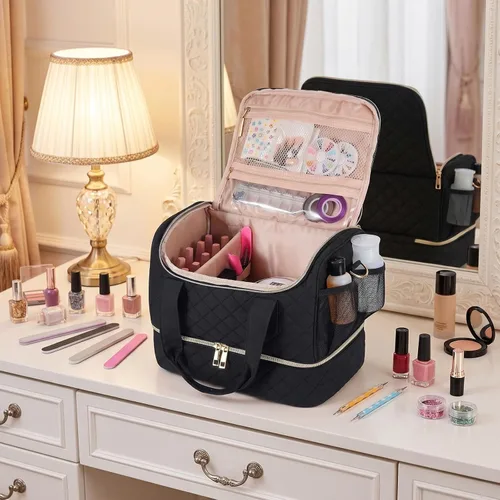 Miniatura 2 de VOFIpremiAm Estuche Organizador de Esmalte de Uñas Compatible con Lámpara de Uñas y 50 Botellas, Organizadores y Almacenamiento de Uñas