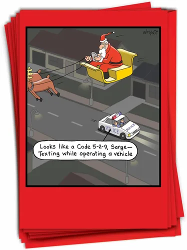 Miniatura 14 de NobleWorks - 12 divertidas tarjetas navideñas de dibujos animados con sobres - Divertido humor cómico en caja, saludos navideños