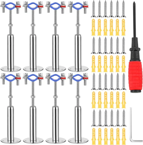 Miniatura 9 de Yaocom 12 piezas de soportes de tubo para montaje en pared y techo, de acero inoxidable 304, adecuados para diámetro exterior de 3/4" (25-28 mm)
