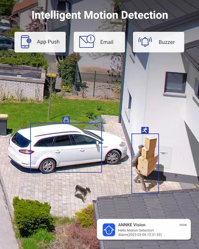 Miniatura 3 de ANNKE - Sistema de cámara de seguridad de 8 canales 3K con audio/micrófono, 8 canales de vigilancia AI DVR y 4 cámaras CCTV de 5 MP 2960 x 1665