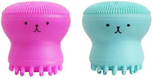 Miniatura 4 de Cute Little Octopus - Cepillo de limpieza facial de silicona para limpieza profunda, exfoliación, removedor de maquillaje, masaje (1 unidad, verde)