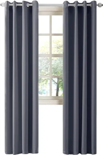 Miniatura 80 de LA PALMA Cortinas opacas con aislamiento térmico y ojales, para sala de estar, dormitorio, paquete de 2 paneles