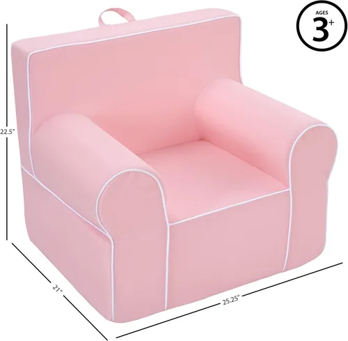 Miniatura 3 de Heritage Kids Sillón de espuma Pink Everywhere con asa de transporte y funda extraíble, 25 x 21 x 22 pulgadas, a partir de 3 años Rosa