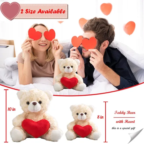 Miniatura 4 de Oso de peluche personalizado, oso de peluche con imagen de texto personalizada como regalo personalizado para novia, novio, 8 pulgadas