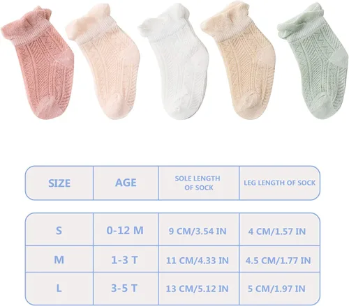 Miniatura 7 de Fatu Fashion - Pack de 5 calcetines para bebés recién nacidos para bebés y niños pequeños calcetines transpirables y suaves absorben el sudor