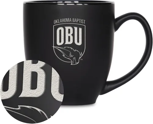 Miniatura 261 de Rico Industries - Taza de cerámica mate negra con grabado láser estándar de 15oz para NCAA (escuelas T & U) - Para bebidas calientes o frías