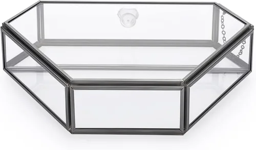 Miniatura 8 de ELLDOO Soporte de filtro de café de vidrio negro Contenedor de almacenamiento de papel de café Dispensador de papel de filtro Estante con cubierta a