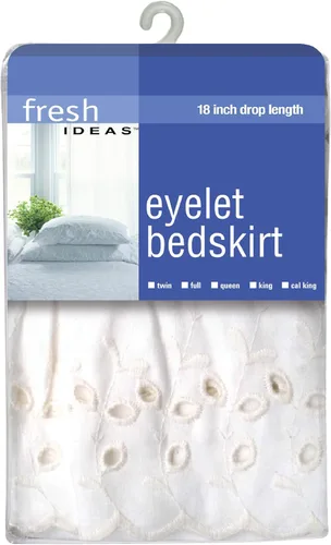 Miniatura 7 de Fresh Ideas falda de cama de 18 pulgadas con volantes calados color hueso Blanco