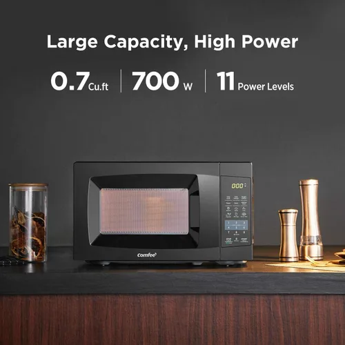 Miniatura 6 de BLACK+DECKER BCRK25B - Refrigerador compacto Energy Star de una sola puerta con congelador, 2.5 pies cúbicos, negro y horno microondas COMFEE