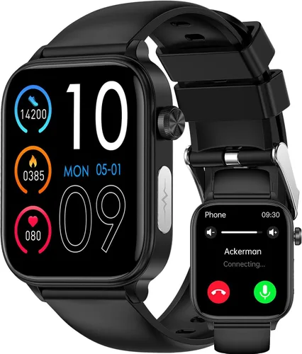 Reloj inteligente para hombre y mujer, reloj inteligente con pantalla táctil HD de 1.96 pulgadas, más de 100 deportes, presión arterial, frecuencia