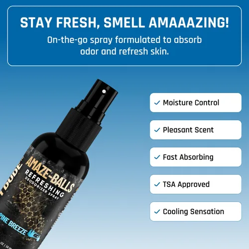 Miniatura 4 de Derm Dude Amaze Ball - Desodorante en aerosol para hombres Spray antirozaduras para ingle y saco con DeoPlex y aloe vera Control de olores