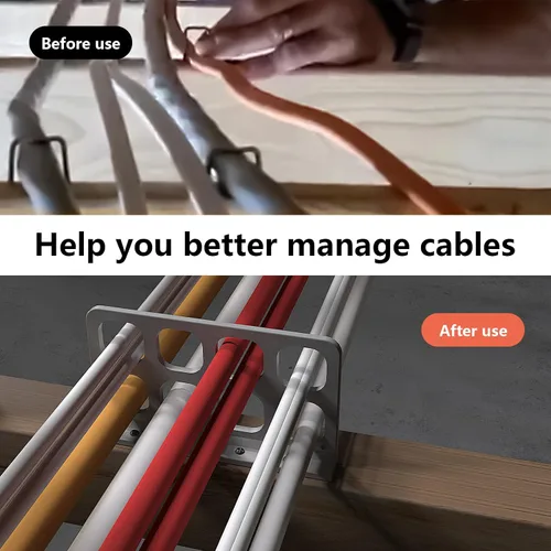 Miniatura 2 de 10 piezas de persecución de cables, soporte de alambre, soporte de cable, caja de cable, para dispositivos de gestión de cables y cables, gris