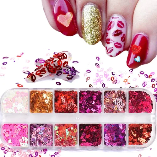 Miniatura 12 de Lámina de uñas con purpurina, diseño holográfico de lentejuelas de papel de aluminio ultrafino, láminas metálicas 3D brillantes, suministros
