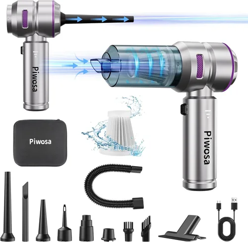 Miniatura 10 de Aspiradora de Mano Inalámbrica, Aspiradora para Automóvil con Motor sin Escobillas, Aspiradora de Succión Fuerte y Sopladores de Aire Comprimido