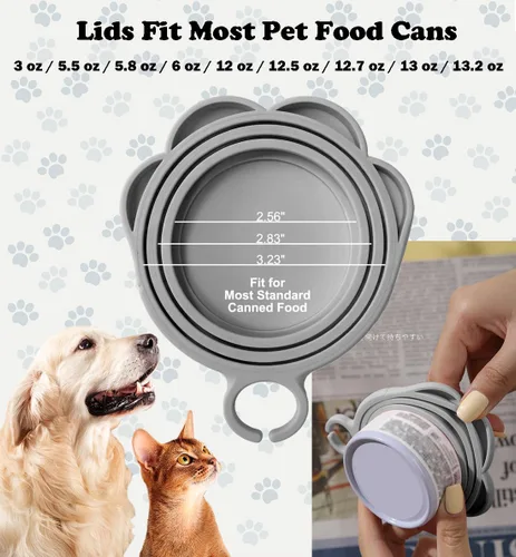 Miniatura 2 de Cucharas para latas de comida para perros y gatos, tapas de silicona para latas de comida para perros y gatos, abrelatas, espátula de comida