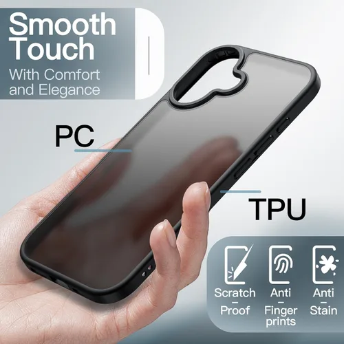 Miniatura 4 de JETech Funda mate para iPhone 17 de 6.3 pulgadas, protección contra caídas de grado militar, carcasa trasera translúcida esmerilada minimalista