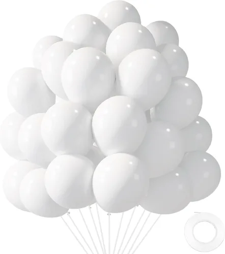 Miniatura 17 de LovesTown 110 globos de látex de 12 pulgadas con cinta para decoración de cumpleaños, baby shower, boda, fiesta, color azul (paquete de 2)