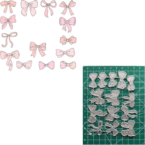 Miniatura 3 de SunnyKids - Troqueles de corte de metal con lazo pequeño, plantillas de decoración de arco pequeño, manualidades, troqueles de corte de tarjetas