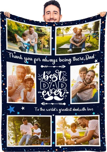 Miniatura 18 de Artsadd Manta de fotos personalizada para papá, con texto en inglés «We Love You Daddy», 30 x 40 pulgadas