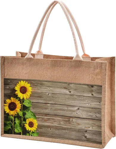 Miniatura 20 de CaTaKu Divertida bolsa de yute con asas y cremallera para gatos, bolsa de arpillera reutilizable con bolsillo frontal de lona, regalo para bodas, 12
