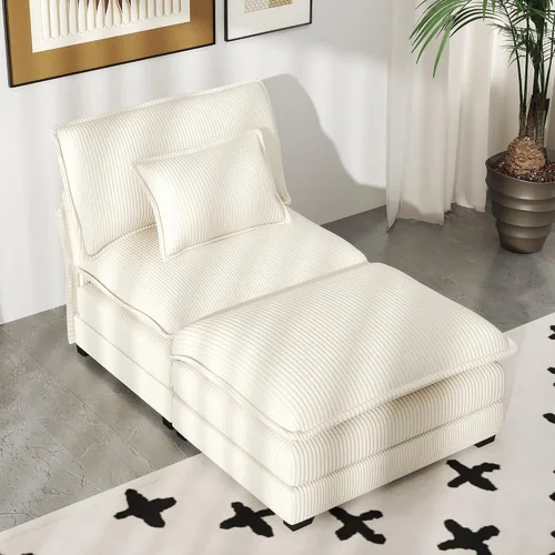 Miniatura 20 de Real Relax 145'' Sofá seccional modular, sofá convertible de 4 plazas con chenilla, 8 almohadas y 2 reposabrazos para sala de estar, oficina