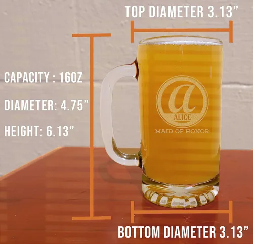 Miniatura 5 de Taza de cerveza de vidrio grabada personalizada de 16 onzas, para el día del padre, monograma, nombre personalizado, regalos de cerveza Claro Bratton