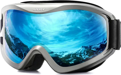 Miniatura 18 de Juli - Gafas de esquí, snowboard y patinaje, para hombres y mujeres Marco blanco naranja (vlt 13%) lente