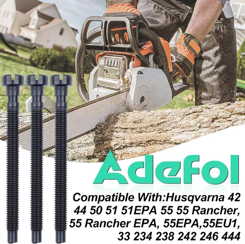 Miniatura 2 de Adefol Paquete de 3 tornillos tensores de cadena para Husqvarna 42 44 50 51 51EPA 55 55 Rancher 234 238 242 246 133 444 motosierra reemplazar