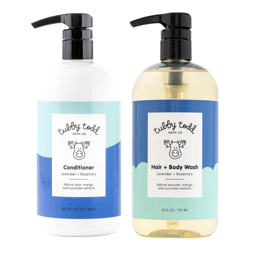 Miniatura 9 de TUBBY TODD Hair Duo - Juego de champú y acondicionador para bebés, cuidado del cabello suave e hidratante, hipoalergénico, no irritante, para recién